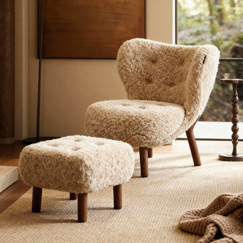 French style plush sofa leisure chair for home, audio-visual room, solid wood sofa chair for bedroom, study, living room, single sofa chair