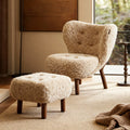 French style plush sofa leisure chair for home, audio-visual room, solid wood sofa chair for bedroom, study, living room, single sofa chair