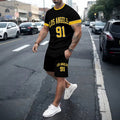 Men's casual sports set - short sleeve & shorts - summer hot seller - cross-border fashion - two-piece leisure outfit