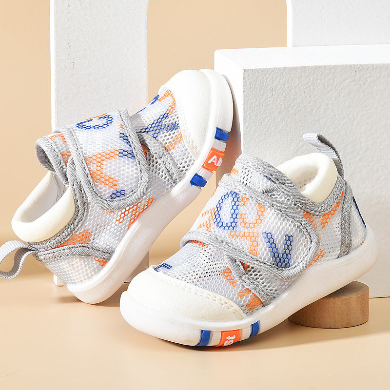 Baby sandals for boys, summer first walker shoes, 0-1-2 years old infant anti-slip soft sole mesh shoes for babies and toddlers, baby girl shoes