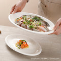 For home ceramic steamed fish plate oval long large hotel commercial thickened fish plate classy restaurant fish plate