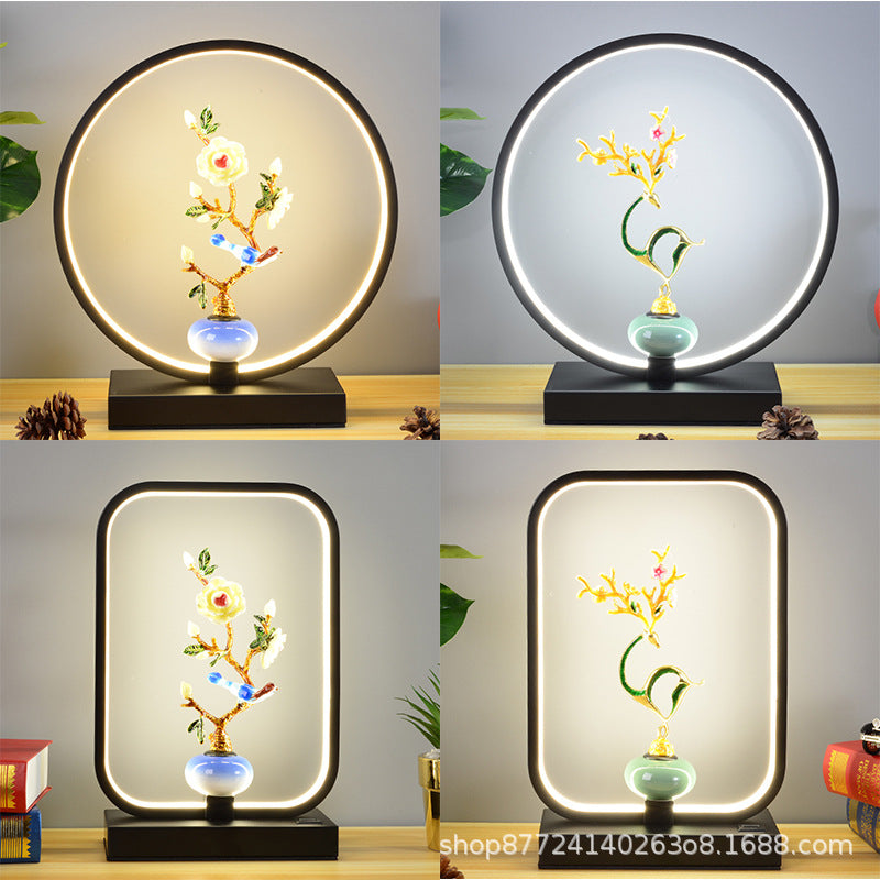 Creative ornament table lamp - bedroom bedside lamp - remote & touch control - deer design - round - wedding decoration - smart gift - tea table lamp