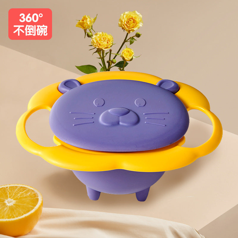 Baby bowl - 360° rotating gyro bowl, flying saucer bowl, baby balance bowl, kids' spill-proof, anti-scald, drop-proof feeding bowl