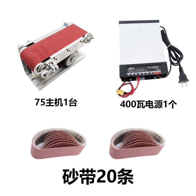 Small Mini Electric Belt Grinder DIY Polishing Machine Blading Machine Desktop Grinder Knife Sharpener