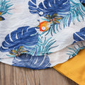 Amazon new spring/summer boys' leaf print short sleeve and shorts set - beach vacation style two-piece outfit