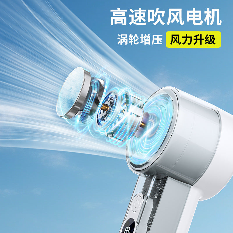 New transparent mecha high-speed fan, 100-level stepless speed adjustment, outdoor handheld cooling fan - factory wholesale