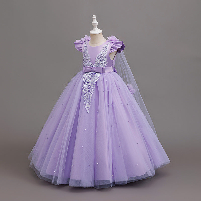 fashionable girl dress shawl elegant clothing girl dress kids princess dress new arrival