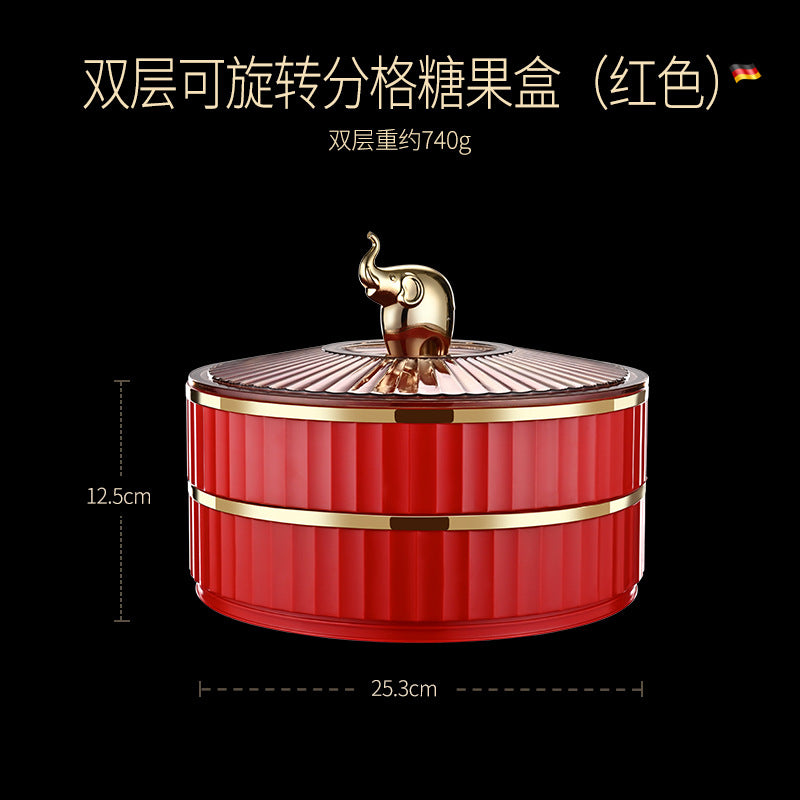 Chinese-style household nut box, snack storage box, wedding event candy plate, advanced sense multi-layer grid, living room dried fruit plate
