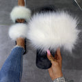 Amazon export one-character plush home cotton slippers women's autumn and winter new fashion outwear fur slippers wholesale