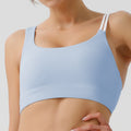 Eco-friendly recycled nylon beauty stripe yoga top - slimming sports bra for women - fitness bra - running vest
