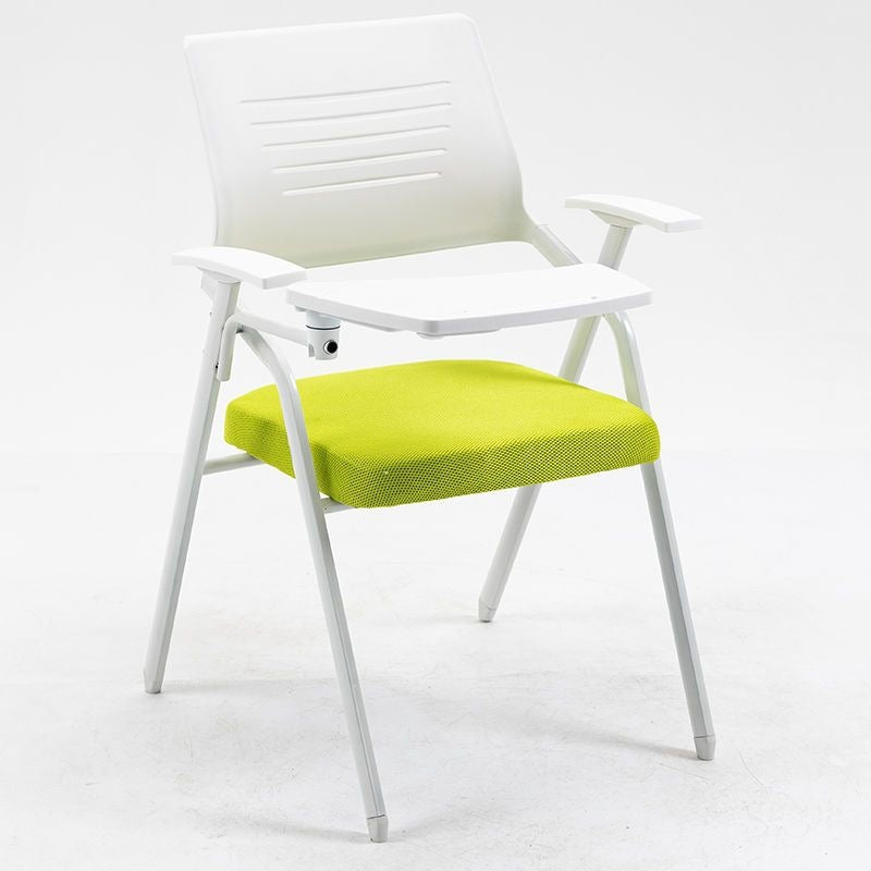 High-end training chair with tabletop, foldable with writing board, white office conference room desk and chair combo, conference chair