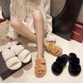 Women's cotton slippers for outdoor wear - 2024 autumn/winter trendy, instagram-famous, super popular, fashionable, versatile, fleece-lined, warm, one-strap slippers