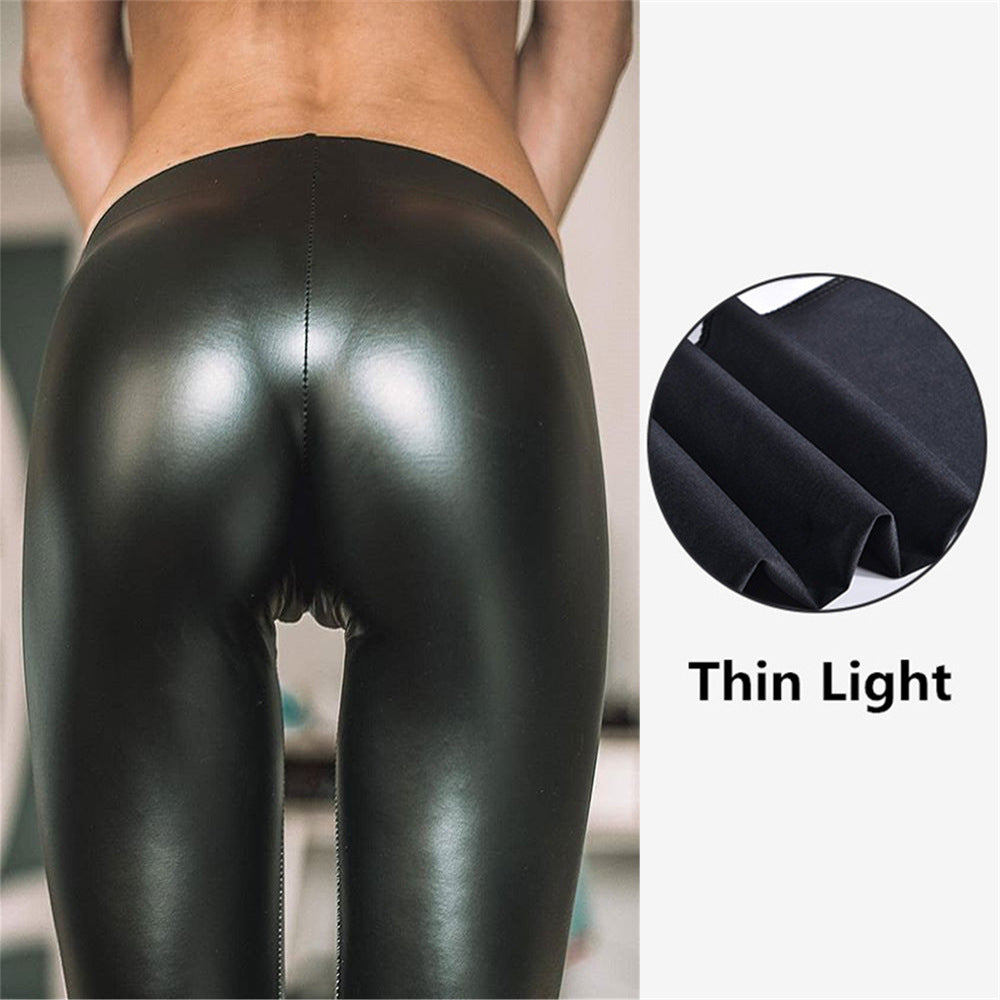 Amazon  new arrival: women's multi-color leather pants - high-waisted, four-way stretch, butt-lifting pencil pants/leggings