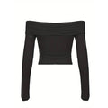 cross-border women's sexy mature style t-shirt - spring/summer off-the-shoulder bardot top, chic and elegant cropped tee