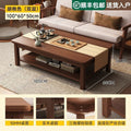 Double-layer coffee table, home living room, rectangular dining table, small apartment tea table, rental house, office reception tea table