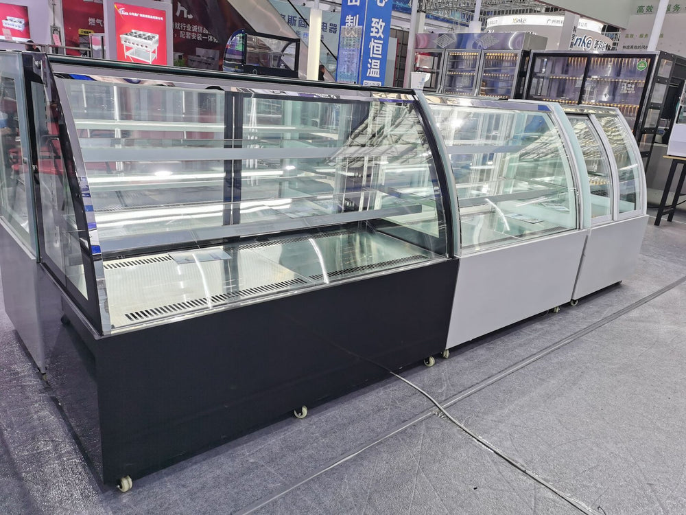 Air-cooled cake display case, glass refrigerated showcase, pastry display cabinet, western dessert refrigerated counter