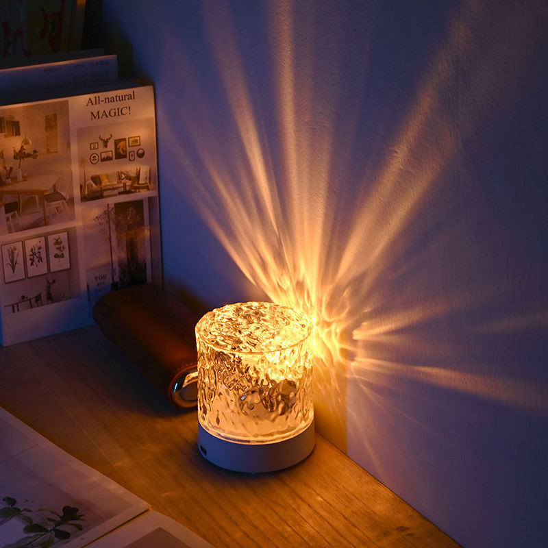 Nissan 2w cylindrical ripple light ambient lamp dynamic projection table lamp night light aurora light aurora projection