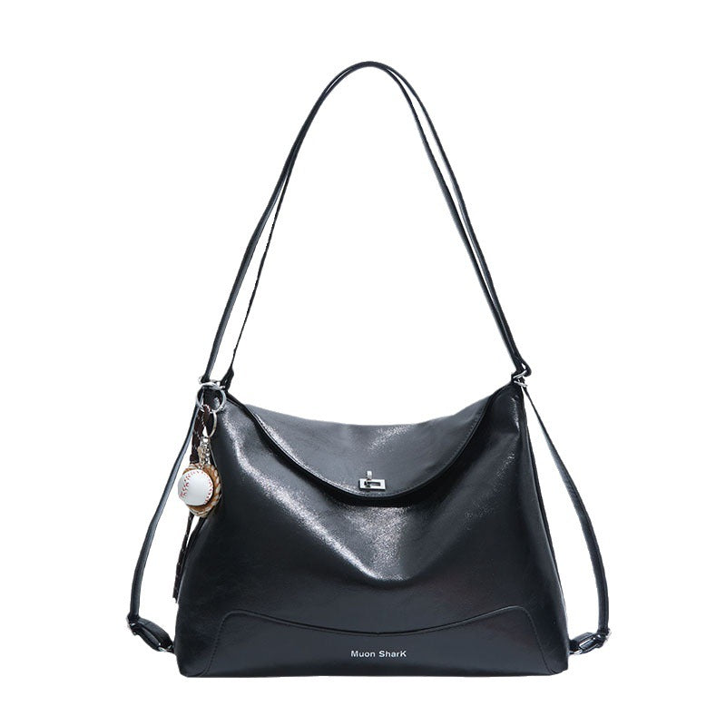 Retro pu large-capacity bag women's autumn and winter 2025 new tote bag multi-functional shoulder and shoulder dual-purpose bag