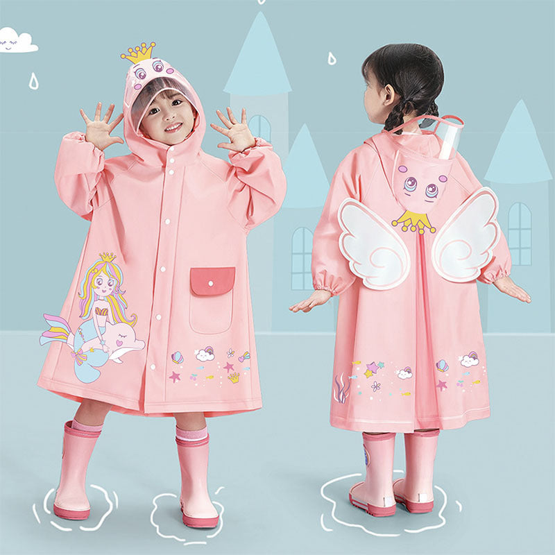 Kids' raincoat - new  design for boys and girls, ages 3-10. perfect for school, with backpack space