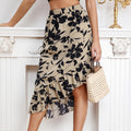 cross-border code new arrival  women’s original asymmetrical floral hip skirt
