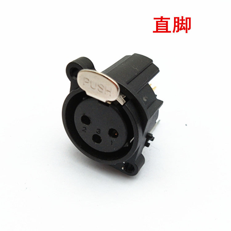 Gold-plated 3-core Canon socket 3-core Canon male and female XLR stage lighting mixer microphone Caron seat, straight foot