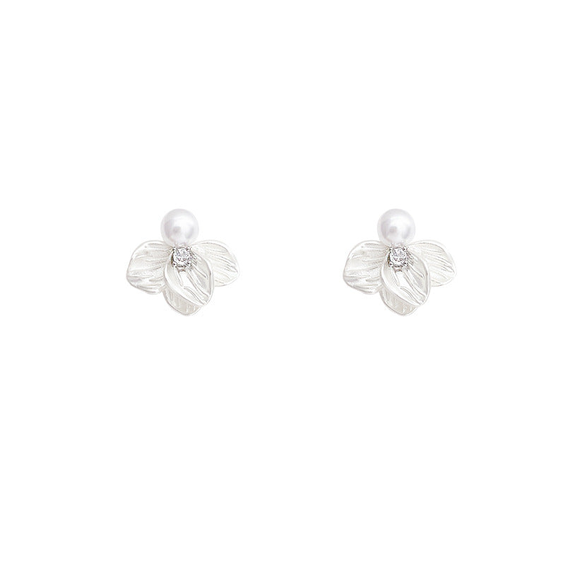 French cream white clover pearl earrings - unique design, high-end earrings & studs - new 2026 accessories