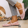 spring/summer new lace mesh square toe mary jane women's plus size flat comfortable versatile single shoes