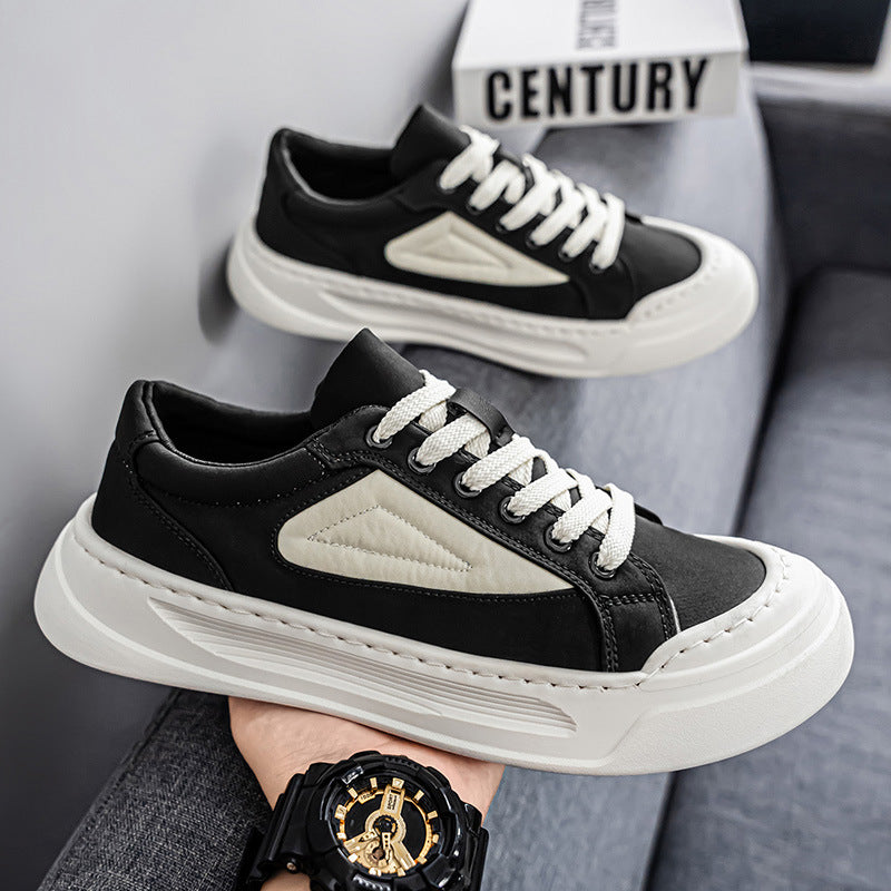 Men's breathable canvas shoes 2025 winter new low-top athletic casual shoes men's soft sole versatile thick sole sneakers