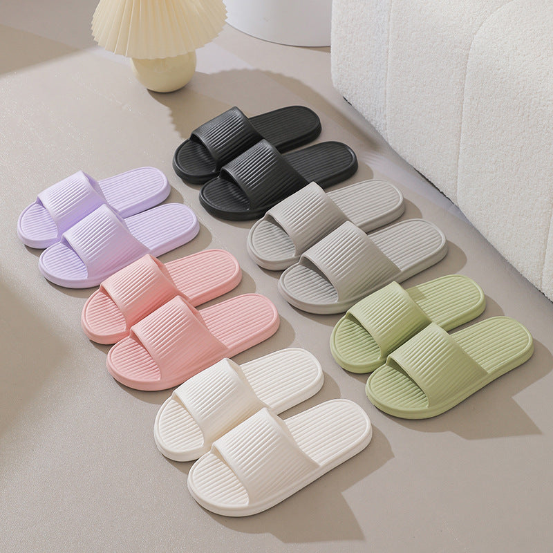 New korean style solid color eva slippers - summer indoor home slides for men and women, couple's bathroom non-slip sandals