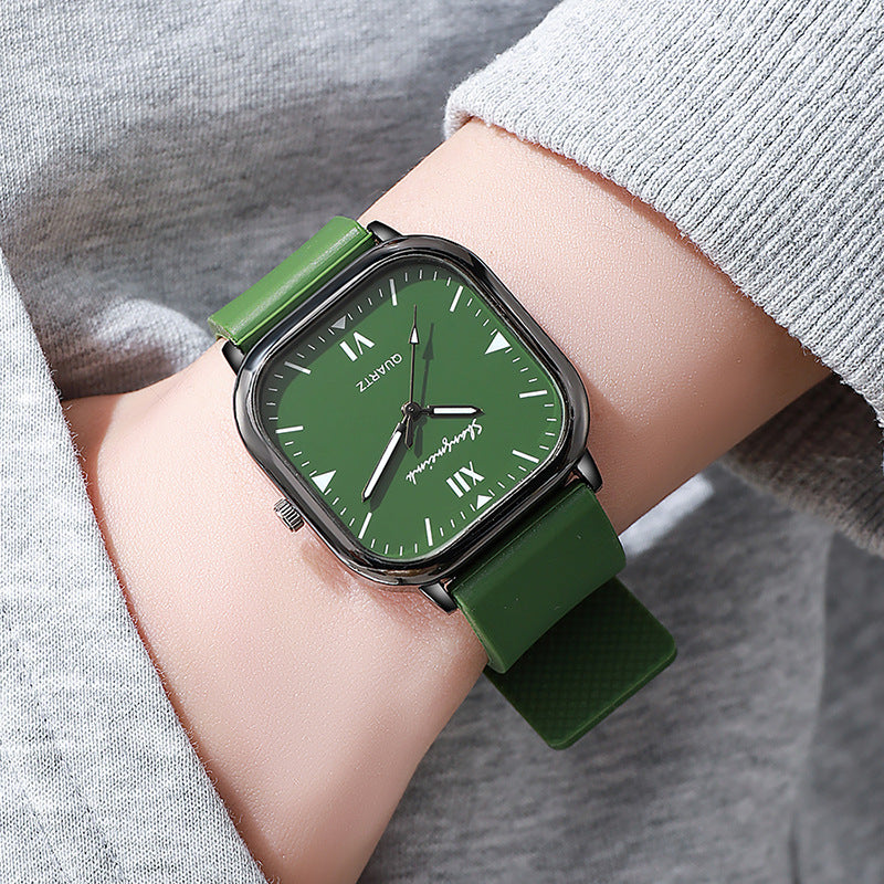 Shangmei square watch unisex fashion quartz watch minimalist trendy faux leather trim alloy manufacturer wholesale