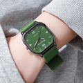Shangmei square watch unisex fashion quartz watch minimalist trendy faux leather trim alloy manufacturer wholesale