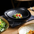 Personalized ceramic retro stoneware ceramic tableware triangular dessert plate restaurant hotel business ceramic salad plate