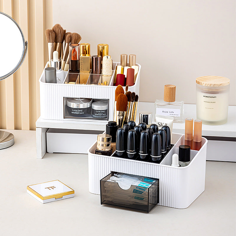 Desktop dresser storage box, grid lipstick makeup brush storage box, large capacity, high-end cosmetic storage box.