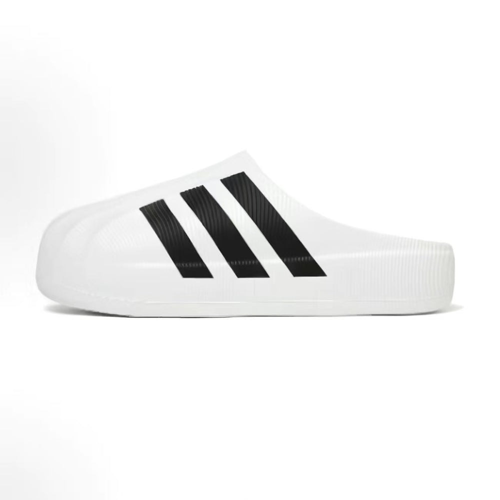 Step on shit feeling summer half drag shell toe half bag pvc toe cap slippers for men and women same style black and white trendyeasiest for matchoutwearins