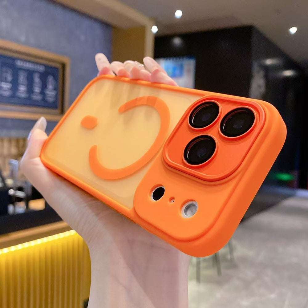 Suitable for iphone17 love horse orange mobile phone case 15 ya shield skin-feeling frosted magnetic suction apple 16 lens film protective cover