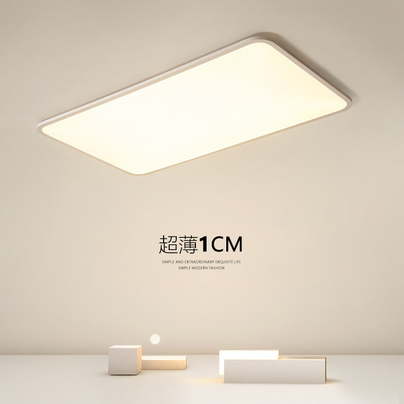 Ultra-thin living room light Modern minimalist atmospheric headlight Hall main light White 1cm minimalist rectangular ceiling light