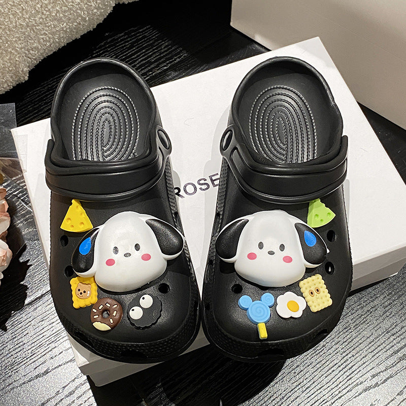 Crocs women's outwearsummer2023new arrival non-slip eva cartoon toe cap slippers light elastic non-slip two-wear sandals