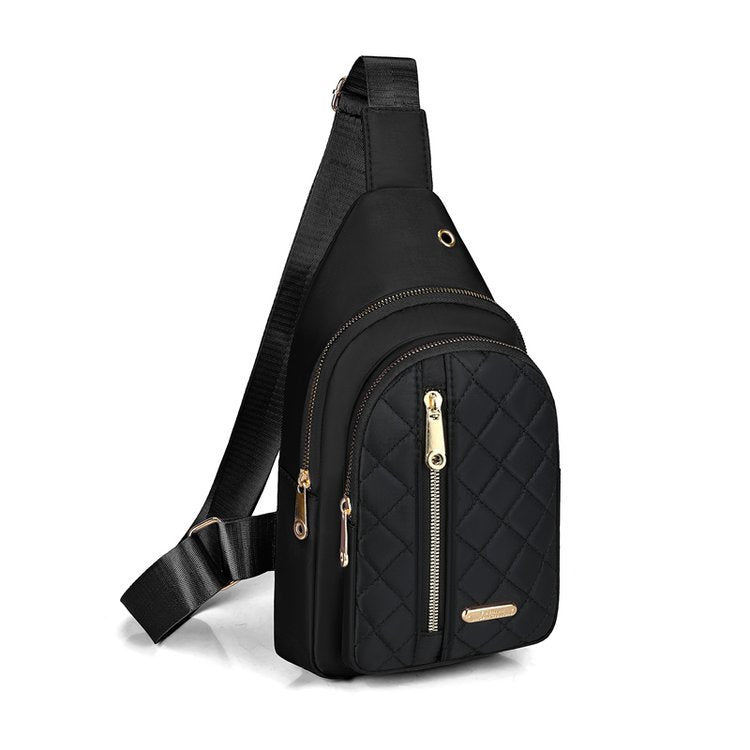 Foreign trade women's bag outdoor versatile fashion breast bag multi-layer embroidery thread Korean version shoulder bag portable travel commuter messenger bag