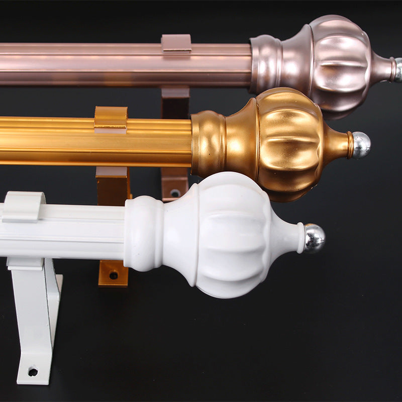 Thickened aluminum alloy curtain rod roman rod rose gold ivory white gold single rod double rod curtain rod factory direct sales