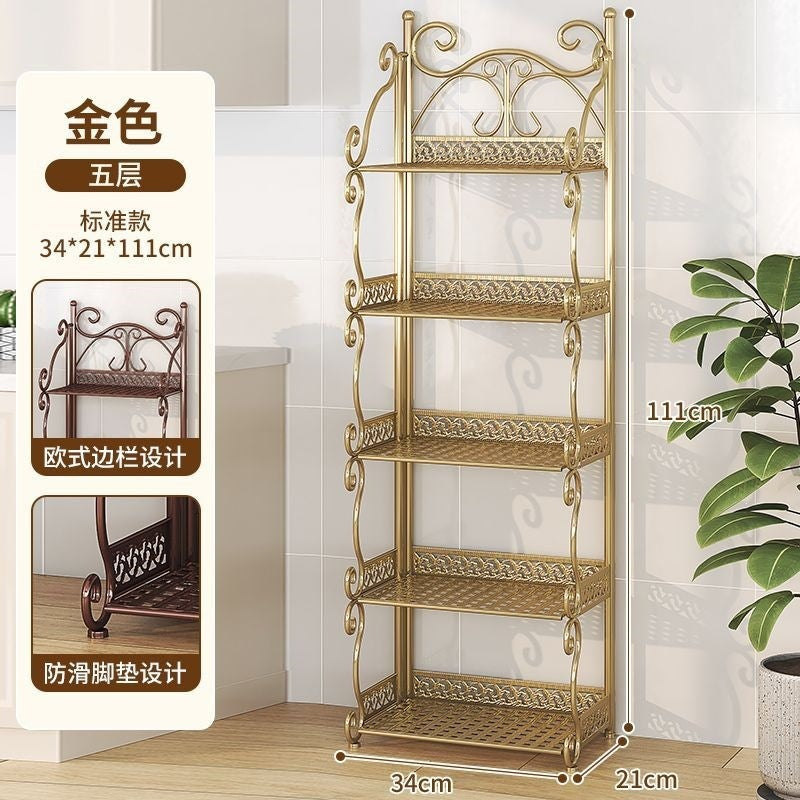 Installation-free bookshelf floor-standing multi-layer kids book storage rack simple bookshelf for home living room bedroom storage rack iron