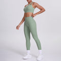 Cloud-feel one-shoulder backless sports bra set - high-waisted, butt-lifting, compression yoga outfit - quick-dry running & fitness set for women