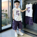 boys' fashion short-sleeve t-shirt & cargo shorts set - new summer styles for older boys: trendy, stylish, and street-ready