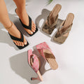 Aliexpress new women's fashion pointed-toe rhinestone slippers - european & american style, plus size high heel open toe outdoor sandals