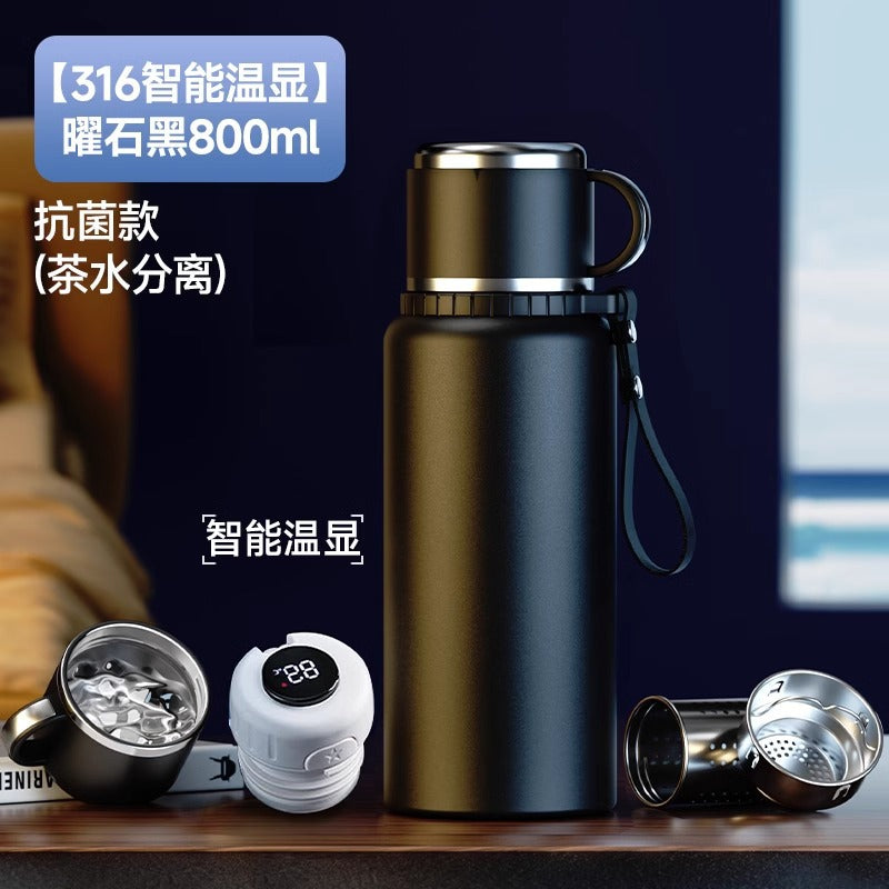 Warm display thermos cup large capacity 316 thermos kettle tea water separation water cup men outdoor kettle gift cup