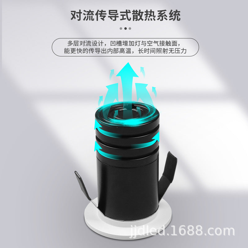 Factory direct sales LED spotlight embedded deep anti-glare 1W3W5W without main light Cabinet lighting LED spotlight thumb light