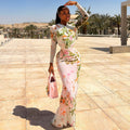 European and american style cross-border chic fitted women's dress - elegant party bodycon dress, versatile high neck long sleeve vacation dress, trendy