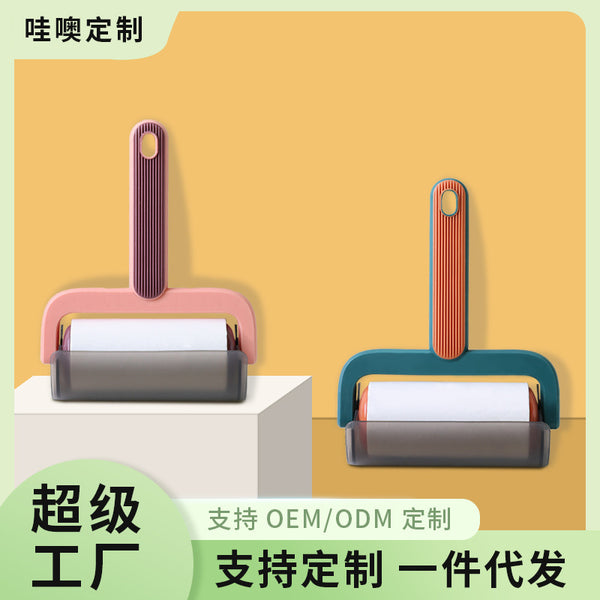 Custom processing sticky brush sticker roller pet tearable sticky paper roll oblique tear roller portable wholesale