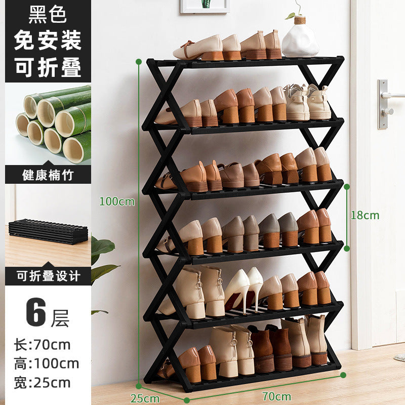 Simple shoe rack, shoe cabinet, wooden dormitory, covering a small area, multi-layer dust-proof entry door at the door, shoe rack, storage rack