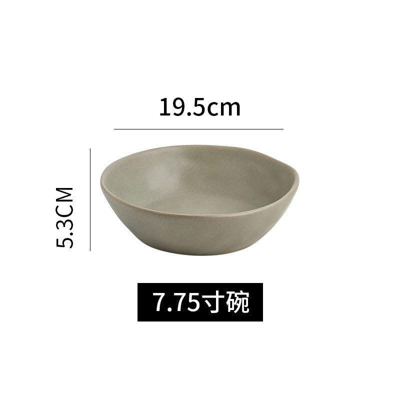 Irregular shaped bowls & plates - home ceramic salad bowl - nordic style shallow soup plate - matte minimalist flat plate - breakfast plate