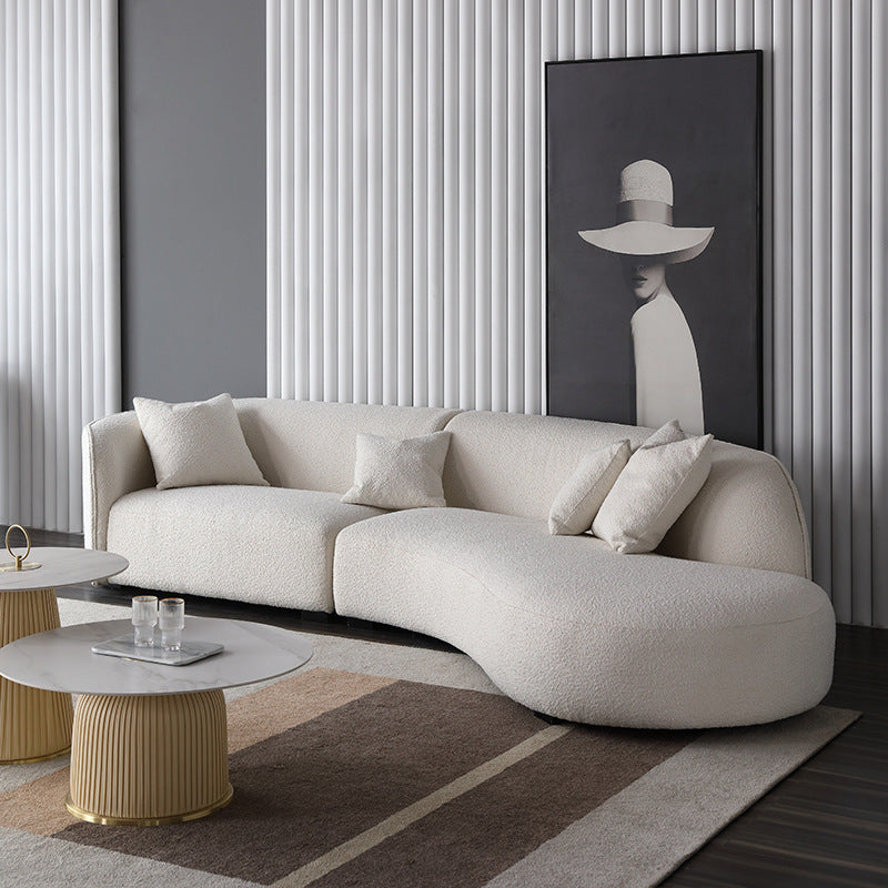 Italian scandinavian living room casualall-in-one japanese cashmere fabric curved special-shaped sofa foshan furniture wholesale